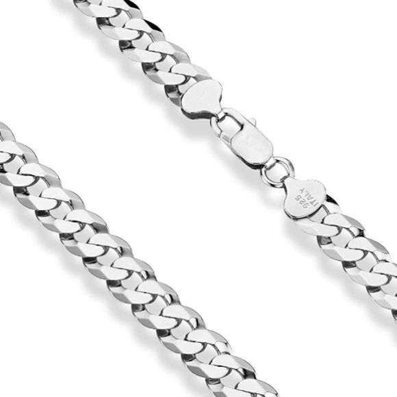 22” Solid 925 Sterling Silver Cuban Chain Necklace - Picture 4 of 9